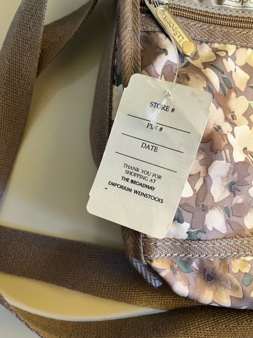 LeSportsac Floral Crossbody Bag in Taupe, Green and Cream - Picture 3 of 8